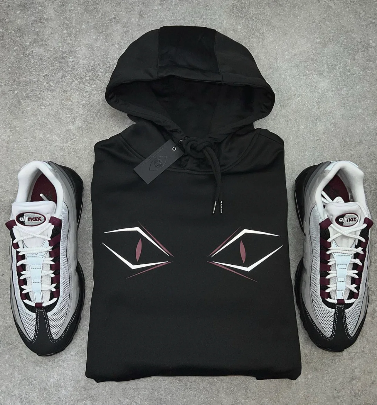 Beetroot Reflective Snake Hood (black)
